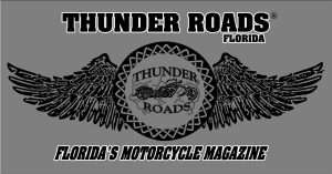 Thunder Roads Florida logo with a motorcycle graphic.