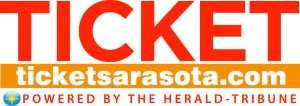 Ticketsarasota.com logo with the text "Powered by The Herald-Tribune"