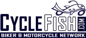 Cyclefish.com logo: Black and white graphic of a motorcycle with the text "Biker & Motorcycle Network" below.