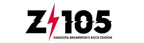 Z105 radio station logo with the text "SARASOTA BRADENTON'S ROCK STATION"